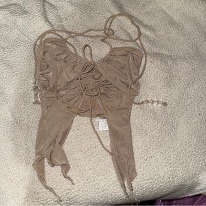 SHEIN Beige Bikini Top